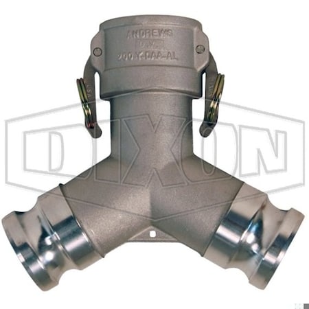 Dixon Cam and Groove Coupler, 2 in Nominal, Coupler x Adapter Wye End Style, Aluminum, Domestic 200YDAAAL